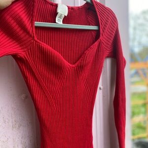 H&M Vibrant Red Knit Top